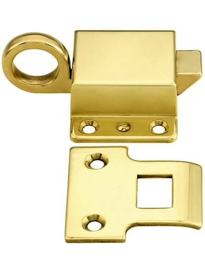 Solid Brass Transom Window Latch Un-lacquered Brass.